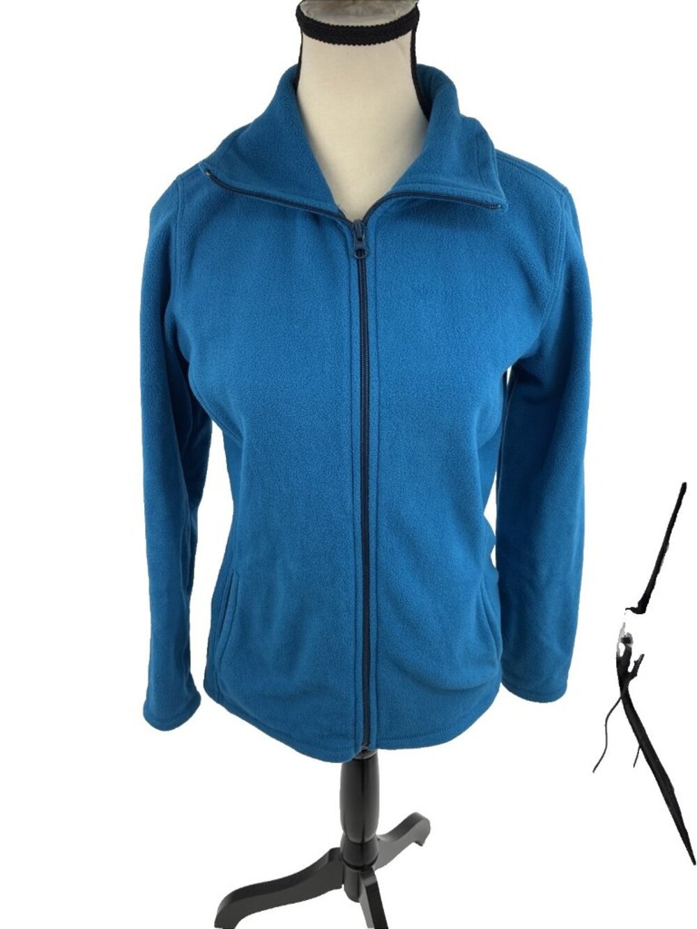 Old Navy Womens Fleece Jacket Blue Full Zip Lightweight Soft XS